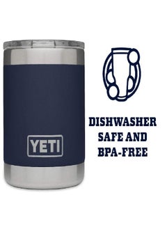 YETI Rambler 10 Oz Lowball, Vacuum Insulated, Stainless Steel With Magslider Lid, Navy  - Image 3