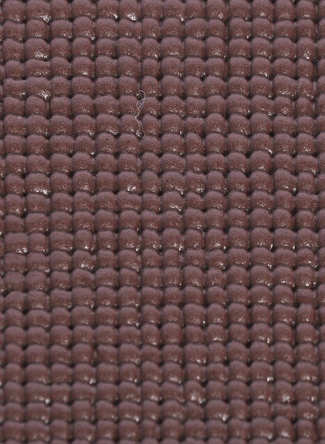 OBSESSIONS Anti-Slip PVC Solid Yoga Mat with Carrying Strap (L)173 X (W)61cm, Brown - Image 5