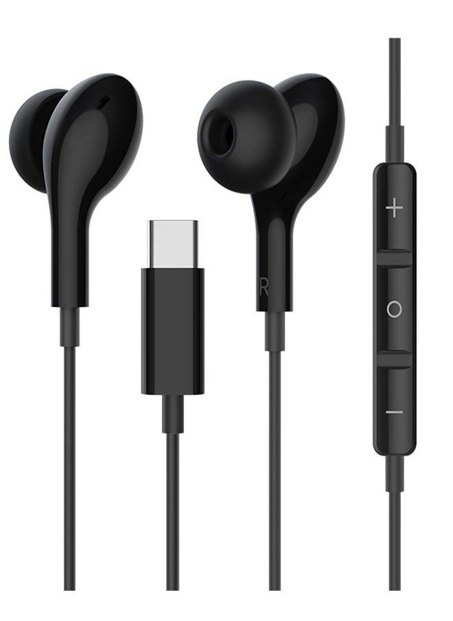 Generic In-Ear Noise-Cancelling Wired Earbuds With Microphone, Hi-Fi Stereo, Volume Control, USB Class C Headphones For IPhone 15 Plus/Samsung S24 Ultra/S23/S21...(Black)  - Image 1
