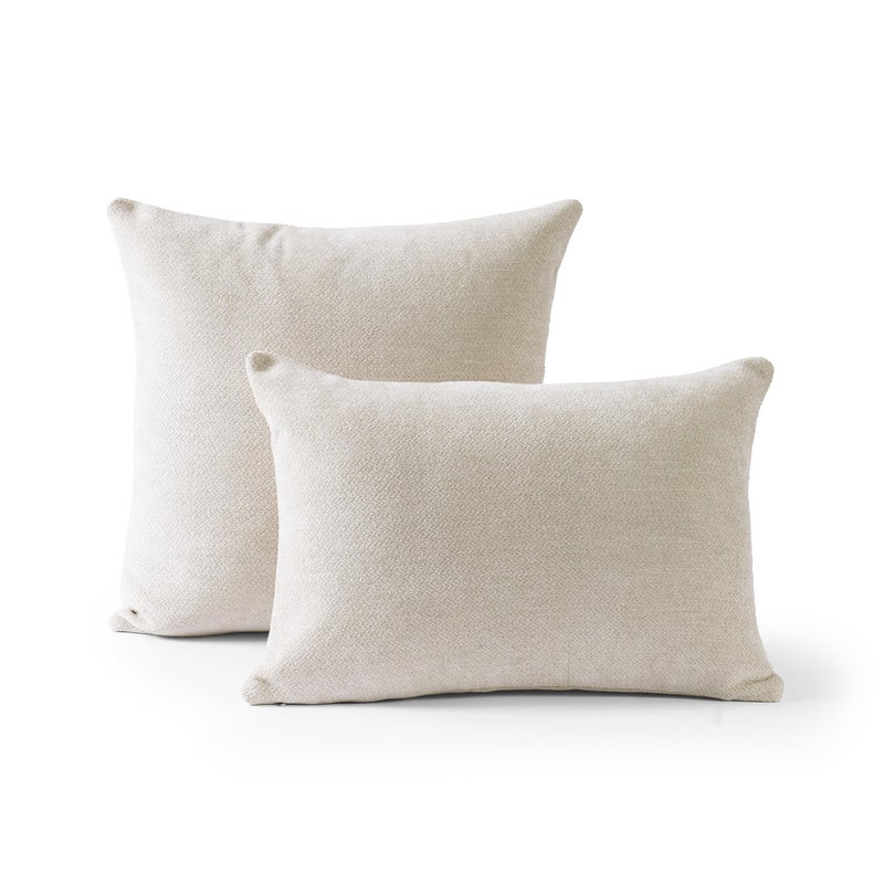 Eminence Home Milano Textured Filled Cushion with Down Alternative Filling Ultimate Comfort for Decorative Cushion Bed, Couch, Sofa and Supportive Use, Premium Square Pillow 35x50cm - Light Beige, 1 Piece - Image 4