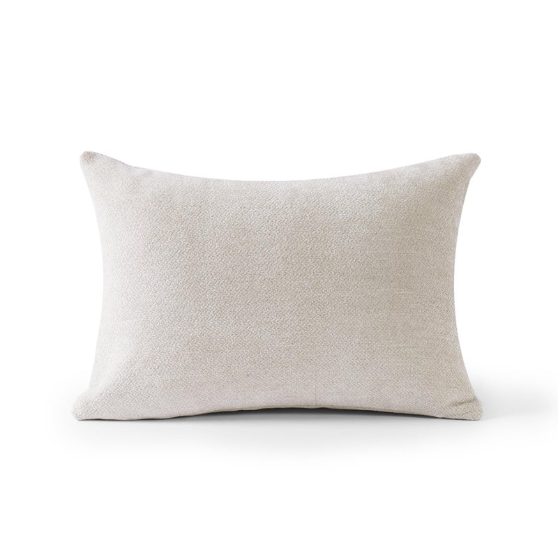 Eminence Home Milano Textured Filled Cushion with Down Alternative Filling Ultimate Comfort for Decorative Cushion Bed, Couch, Sofa and Supportive Use, Premium Square Pillow 35x50cm - Light Beige, 1 Piece - Image 1