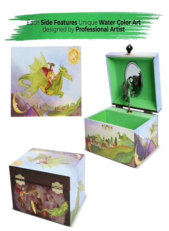 Enchantmints Playful Dragon Musical Jewelry Box for Girls & Boys Dragon Spins to "The Sorcerer's Apprentice" Treasure Storage - Image 3
