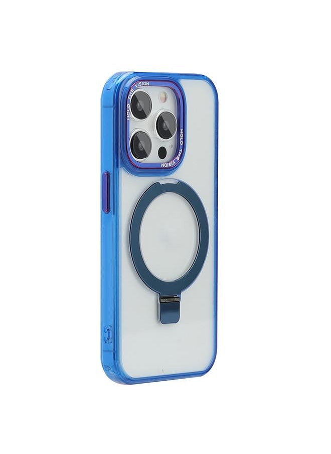 Green Tiger - For iPhone 13 Pro Starlink Stand Clear Magsafe Phone Case(Blue) - Image 1