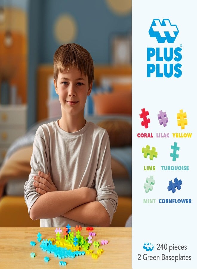 Plus-Plus PLUS PLUS - Tropical Mix 240 Piece Tube & Green Baseplate Duo - Construction Building Stem/Steam Toy, Interlocking Mini Puzzle Blocks for Kids - Image 2