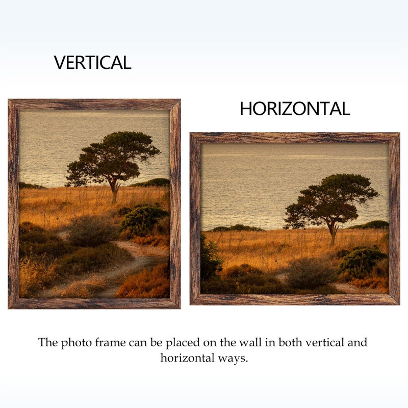 Fisnish 8x10 Picture Frame  for Tabletop Display  Horizontal or Vertical Wall Mounting  Brown - Image 5