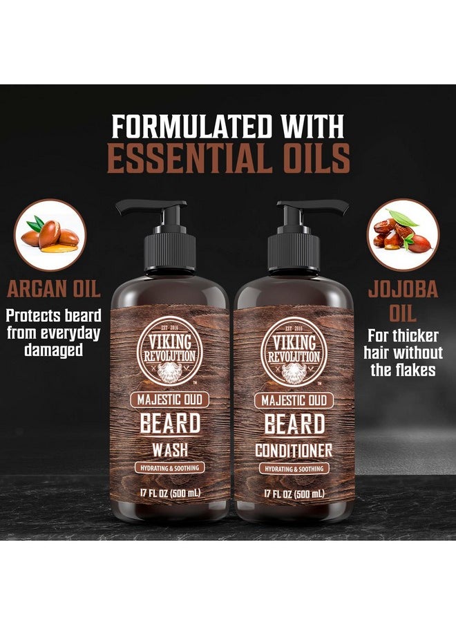 Viking Revolution Beard Wash And Beard Conditioner For Men With Argan Oil And Jojoba Oil Beard Softener And Strengthener Beard Care Beard Shampoo And Conditioner With Beard Oil (17Oz Majestic Oud)  - Image 5