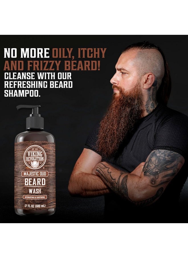 Viking Revolution Beard Wash And Beard Conditioner For Men With Argan Oil And Jojoba Oil Beard Softener And Strengthener Beard Care Beard Shampoo And Conditioner With Beard Oil (17Oz Majestic Oud)  - Image 3