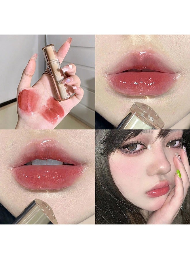 Glass Water Lifter Gloss - Hydrating Lip Gloss - Plumping Water Gloss Lip Gloss Moisturizing Sweet Lip Glaze Jacinth 07 - Image 2