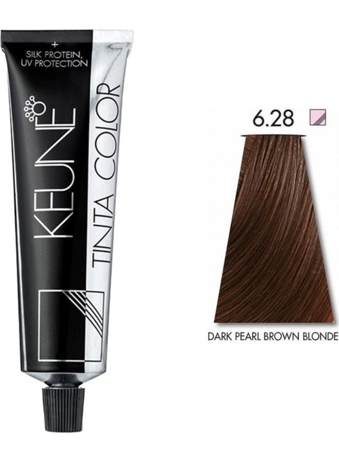 كين صبغة شعر من تينتا كيون رقم 6.28 لون أشقر لؤلؤي داكن موكا - Image 4