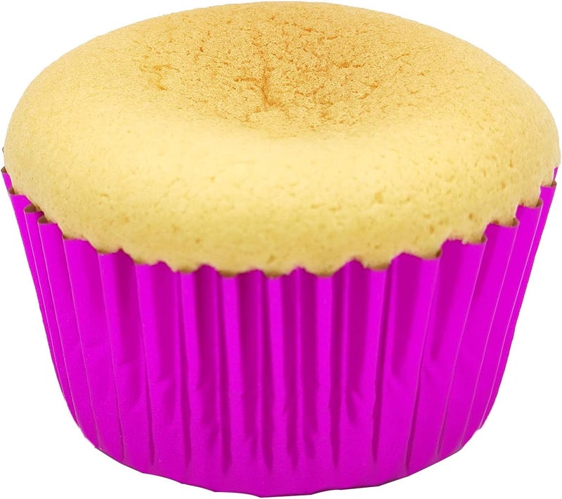 Mombake Standard Hot Pink Foil Cupcake Liners Muffin Baking Cups for Party and More, 100-Count - Image 3
