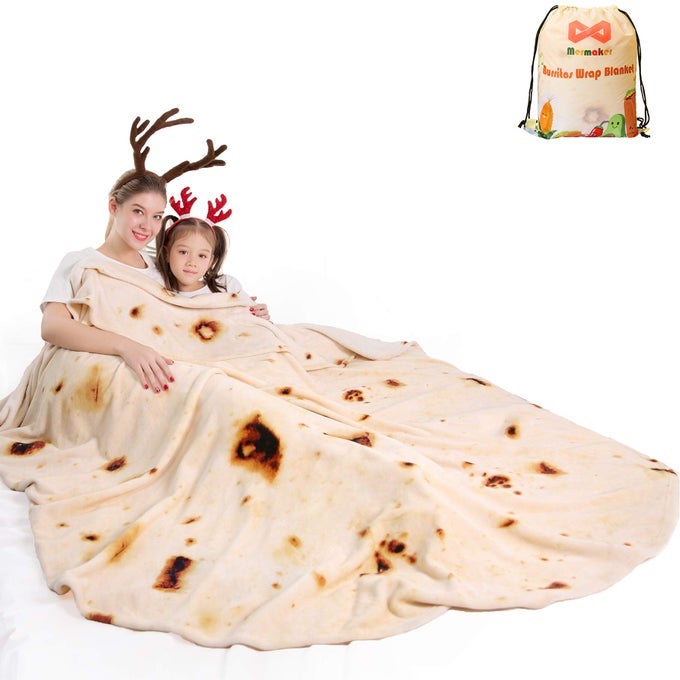 BURRITOS TORTILLA THROW BLANKET 20 DOUBLE SIDED 71 INCHES FOR ADULT AND KIDS GIANT FUNNY REALISTIC FOOD BLANKETS 285 GSM NOVELTY SOFT FLANNEL TACO BLANKET YELLOW DOUBLE SIDED
