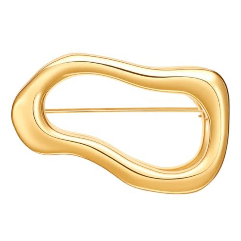 Gold Irregular Brooch Pin, Geometric Brooches Pins Fashion Lapel Shawl Pin Unique Irregular Shape Pin Hat Bag Dress Accessories for Women Men Festival Birthday Party Jewelry Gift - Image 1