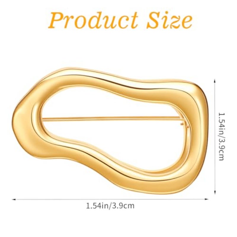 Gold Irregular Brooch Pin, Geometric Brooches Pins Fashion Lapel Shawl Pin Unique Irregular Shape Pin Hat Bag Dress Accessories for Women Men Festival Birthday Party Jewelry Gift - Image 2