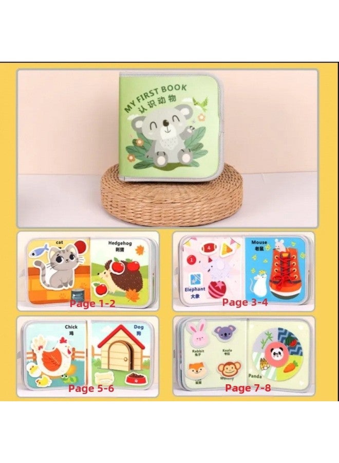 Children And Babies Tear Books Felt Cloth Tear Not To Rip Early Education Kai An Jing Infant Children 1 To 3 Years Old Early Education-Colour:Animal Koala Arrival Quiet Book With Gift Bag  - Image 1