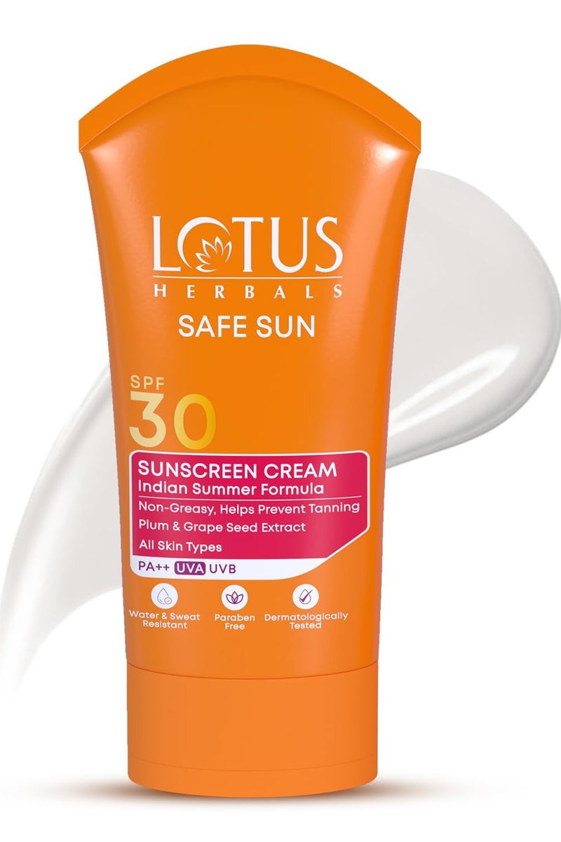 LOTUS HERBALS Lotus Herbals Safe Sun Sunblock Spf 30 Pa, Sunscreen For Indian Summer Condition, 100G  - Image 1