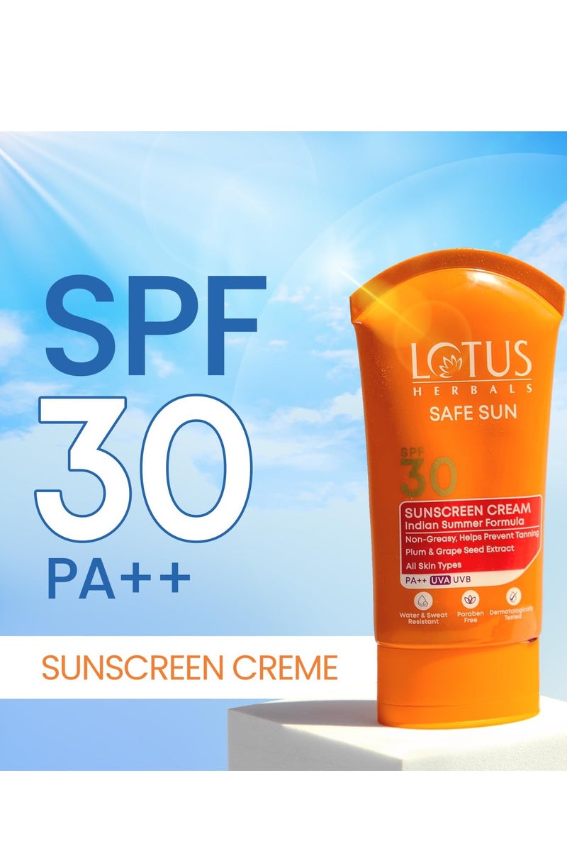 LOTUS HERBALS Lotus Herbals Safe Sun Sunblock Spf 30 Pa, Sunscreen For Indian Summer Condition, 100G  - Image 3