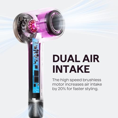 wavytalk Hair Dryer, Wavytalk Turblow Pro Fast Drying Blow Dryer with Diffuser, High Speed Hair Dryer with 110,000 RPM, Pro Negative Ions for Reduces Damage, Frizz Smoothing, 3 Speeds & 3 Temps, Matte Grey - Image 4