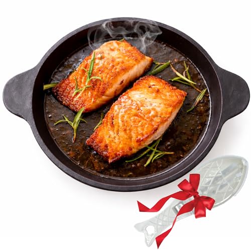 6th Planet Cast Iron Fish Fry Pan 8 Inch | Pre-Seasoned Frying Pan for Fish, Cutlets, Omelette & Shallow Fry | Heavy Duty Iron Tawa | Gas & Induction Compatible - Image 1