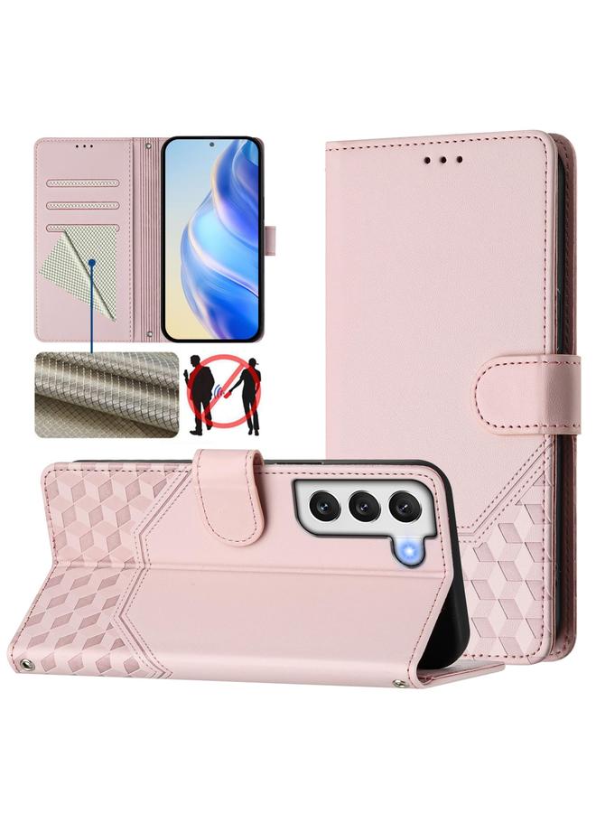 S-TOP Case For Samsung Galaxy S22 5G Honeycomb Embossing RFID Leather Phone Case - Image 1
