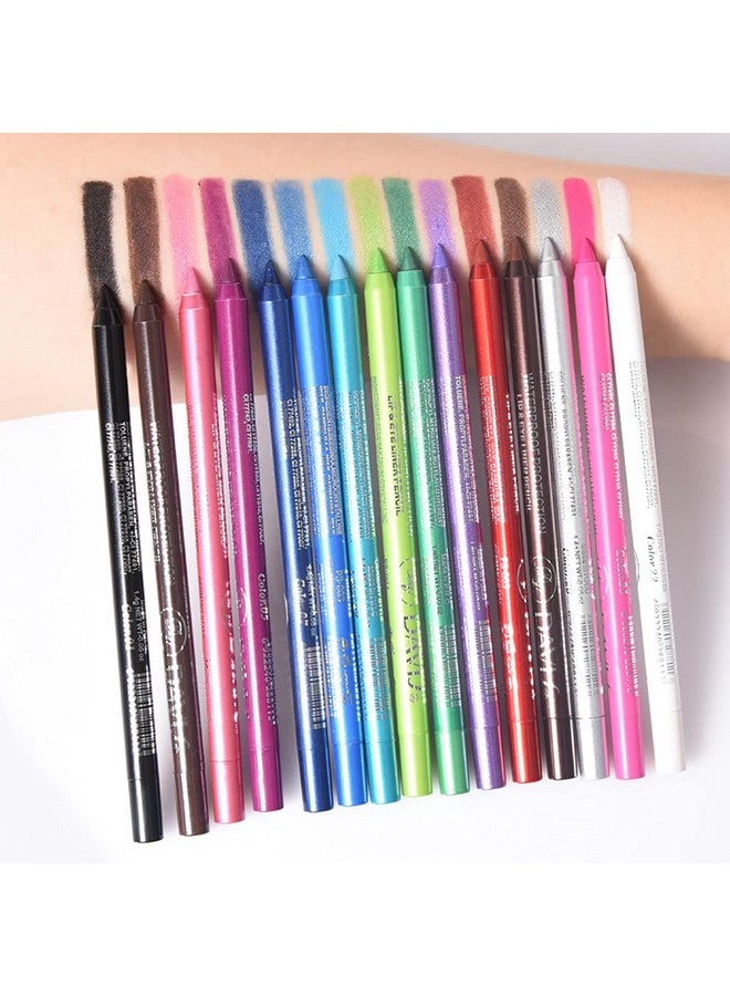 ADIMANIS ADIMANIS 15 Colored Eyeliners Pen Set, Colour Eyeliner Pencils Pearl Eyeliner Kit Glitter Eye Liners for Women, Eye Shadow Pencil, Lip Liner, Professional Eye Makeup Set with Halloween Cosplay Makeup - Image 3