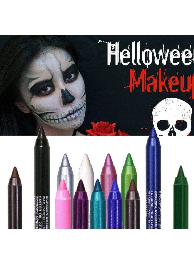 ADIMANIS ADIMANIS 15 Colored Eyeliners Pen Set, Colour Eyeliner Pencils Pearl Eyeliner Kit Glitter Eye Liners for Women, Eye Shadow Pencil, Lip Liner, Professional Eye Makeup Set with Halloween Cosplay Makeup - Image 5