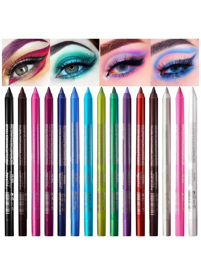 ADIMANIS ADIMANIS 15 Colored Eyeliners Pen Set, Colour Eyeliner Pencils Pearl Eyeliner Kit Glitter Eye Liners for Women, Eye Shadow Pencil, Lip Liner, Professional Eye Makeup Set with Halloween Cosplay Makeup - Image 2