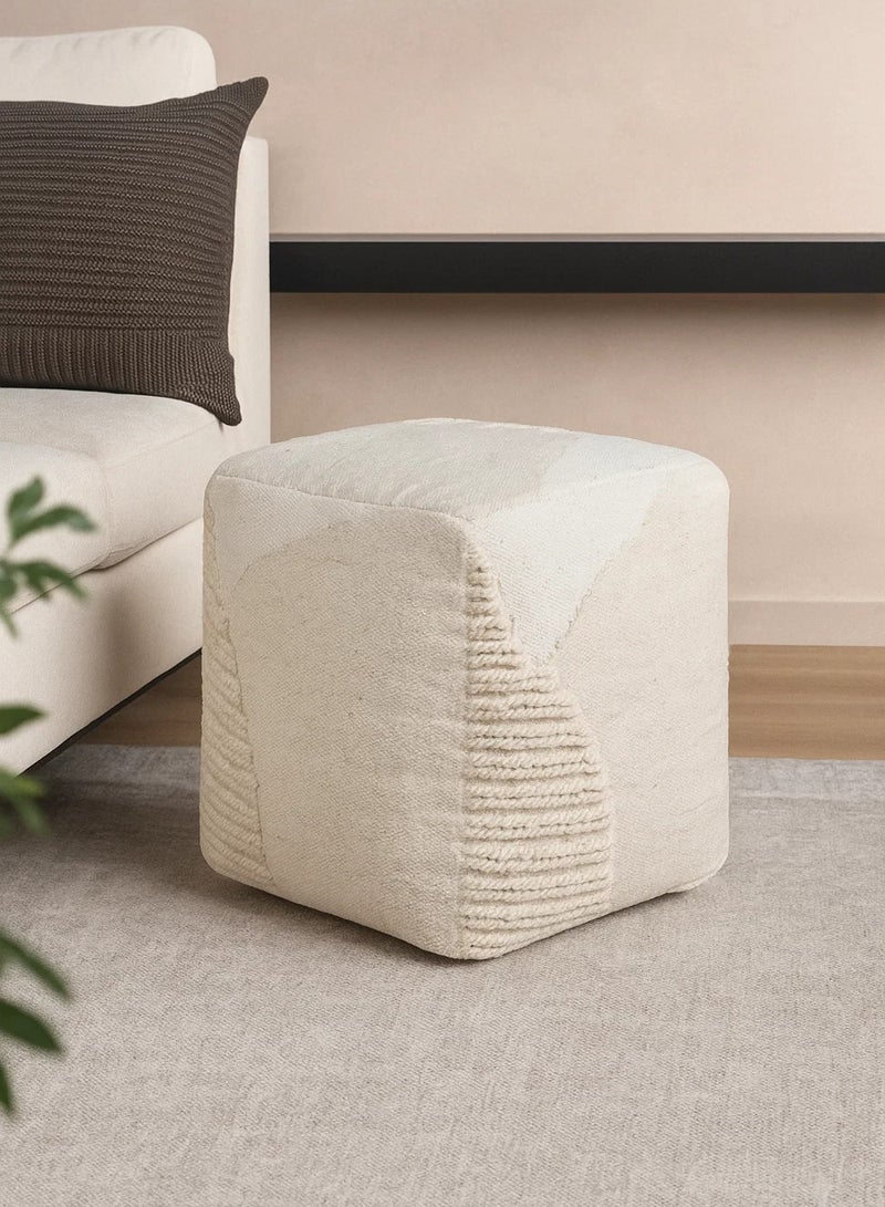 لوفت باول، بوف مربع، 40 × 40 × 40 سم، قماش، عاجي - Image 1