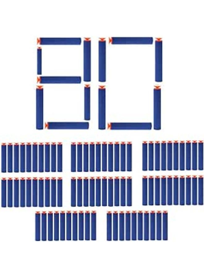 سهام نيرك إن ستيك إيليت من الفوم، 80 قطعة، 7.2 × 1.3 سم - أزرق