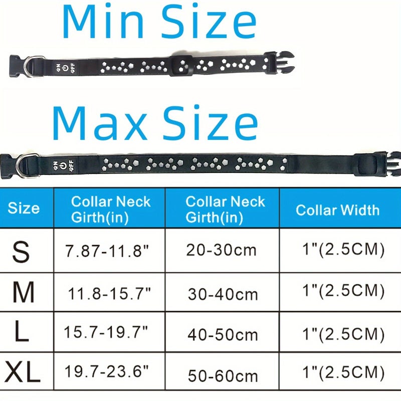 Red Xl Customizable Usb Rechargeable Dog Collar With Airtag Holder Led Light Adjustable Soft Design For Medium To Large Dogs - Image 2