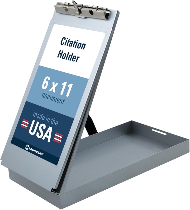 Saunders Silver Recycled Aluminum Citation Holder - Citation Size Document and Ticket Holder for Police Officers, Warehouse Workers, and Business Use (12205) - Image 1