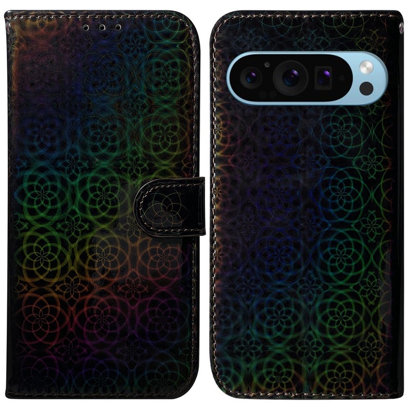 HuHa Protective Cover For Google Pixel 9 Colorful Magnetic Buckle Leather Phone Case(Black) - Image 1