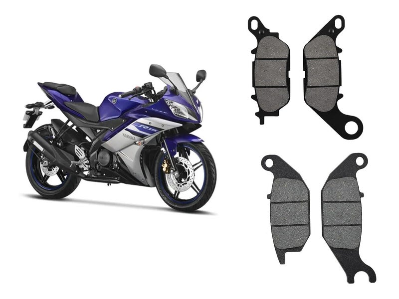 SELVIKE Brake Disc Pad Compatible for (BLACK, Yamaha R15 (V1 & V2) COMBO) - Image 1