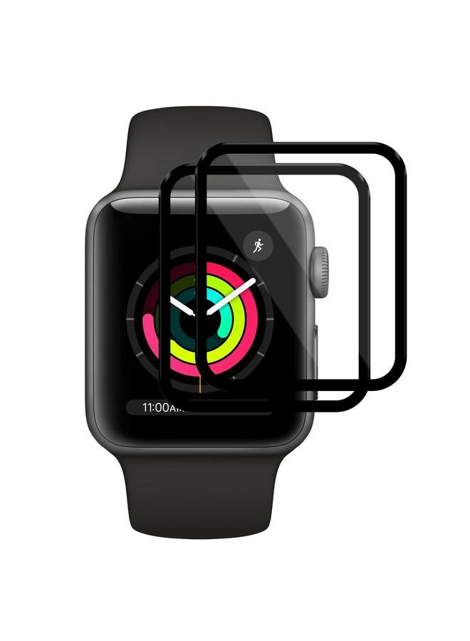 إيروريكس لساعة Apple Watch Series 3 و2 و1 مقاس 38 مم، قطعتان من واقي الشاشة الناعم المصنوع من مادة مركبة ثلاثية الأبعاد منحنية - Image 1