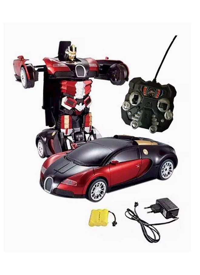 Generic - Children's Remote Control Car Robot Transformation Toy Boy Girl Toy Gift Robot Intelligent Car (Red) - Image 1