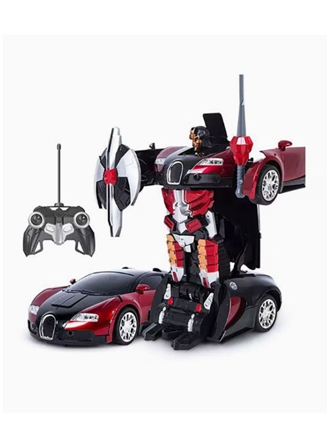 Generic - Children's Remote Control Car Robot Transformation Toy Boy Girl Toy Gift Robot Intelligent Car (Red) - Image 1