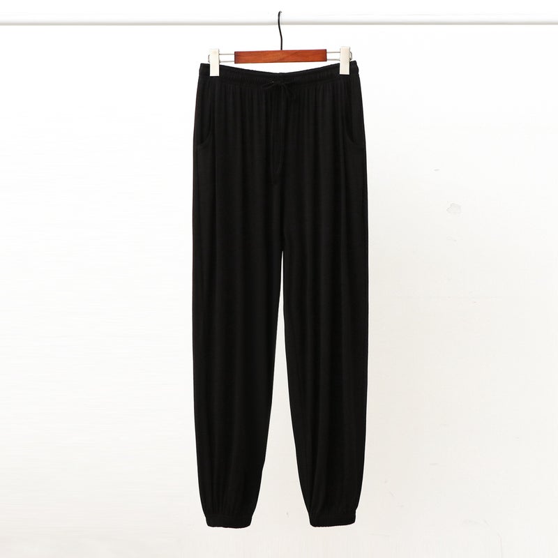 Mens Modal Pajama Pants Ankle Pants Spring and Summer Large Size Loose Large Size Thin Home Pants Korean New Arrival Medium Blue - Image 5