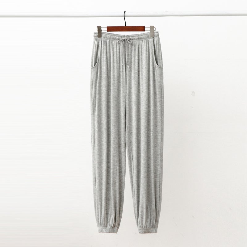 Mens Modal Pajama Pants Ankle Pants Spring and Summer Large Size Loose Large Size Thin Home Pants Korean New Arrival Medium Blue - Image 2