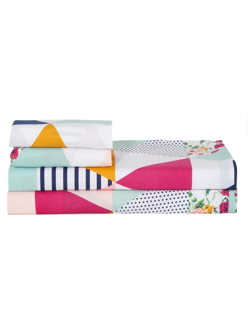 MODEFE Pink Microfiber Supersoft Printed Double Bedsheet with 2 Pillowcovers (90x100 Inch) - Image 4