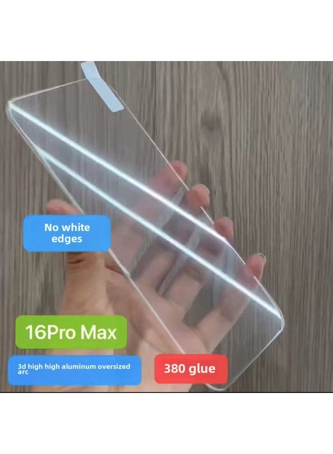 Applicable To Apple 16 Tempered Film Iphone15promax High Aluminum Anti-peep Film 14 Dust Mesh 13 Full Screen 12 Transparent-Color:High Aluminum 3D Three-Dimensional OversizeD Arc Transparent TempereD Film-Size:iPhone16pro (special Version Thick Glue) - Image 1