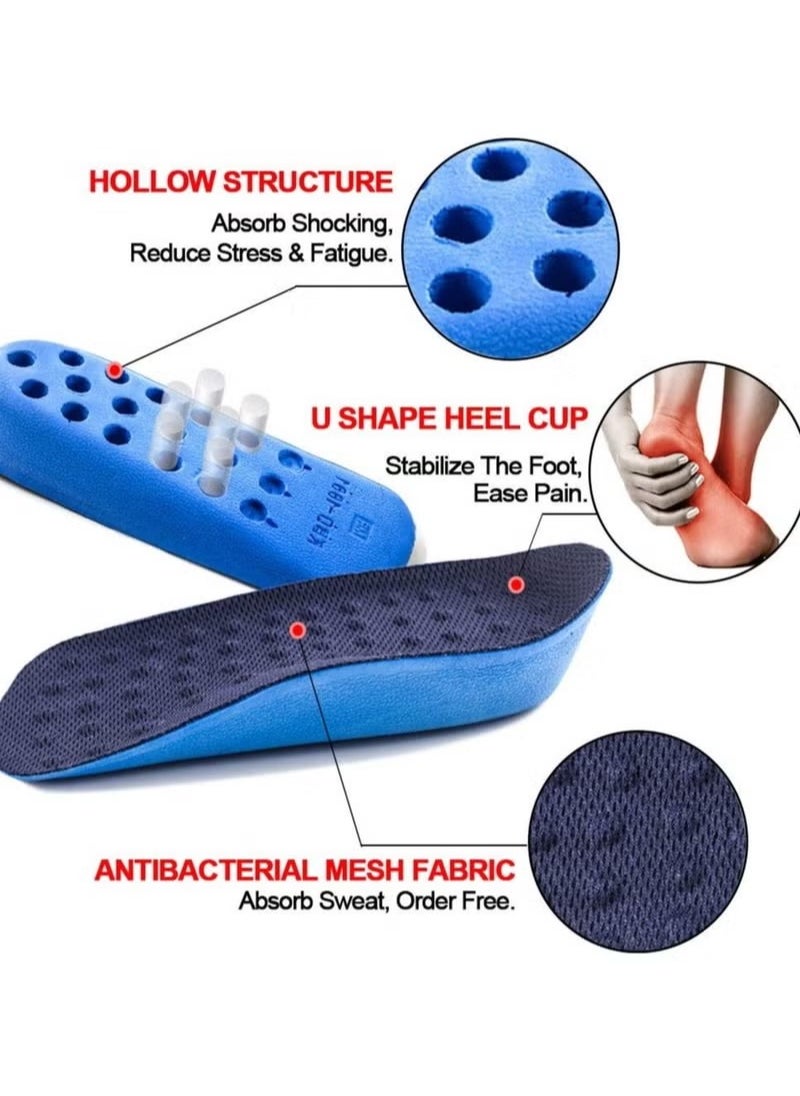 Generic - Height increasing Insole, Heightening 1.6'' Insole for Men, Arch Support Half-insert Shock-absorbing Heel Lift Pad for Men, Can Be Worn in Socks, Comfortable and Breathable Height-increasing Insole - Image 1