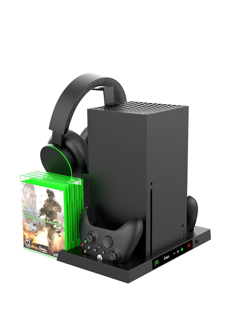 Game console multi-function cooling base smart charger earphone hanger card storage rack - Image 1