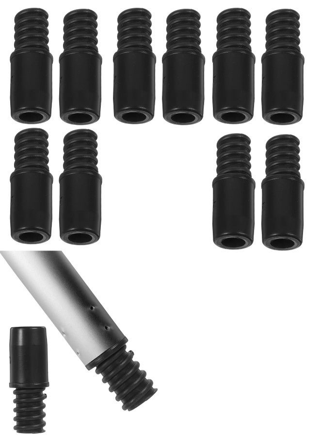 Plastic Broom Extension - 10-Piece Broom and Mop Handle Adapter Set - Threaded and Durable for Attaching and Extending Broom Pole - Image 1