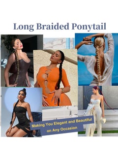 KASTWAVE Ponytail Extension, 80 cm Long Braided Ponytail Extension with Hair Tie Straight, Natural Soft Synthetic Hair Piece for Women Daily Wear  - Image 4