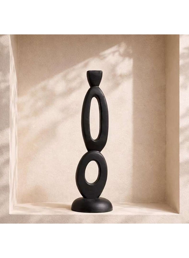 Pan Home Fio Teakwood Abstract Decor Accent 10x10x37cm - Black - 112ATO9901262 - Image 1