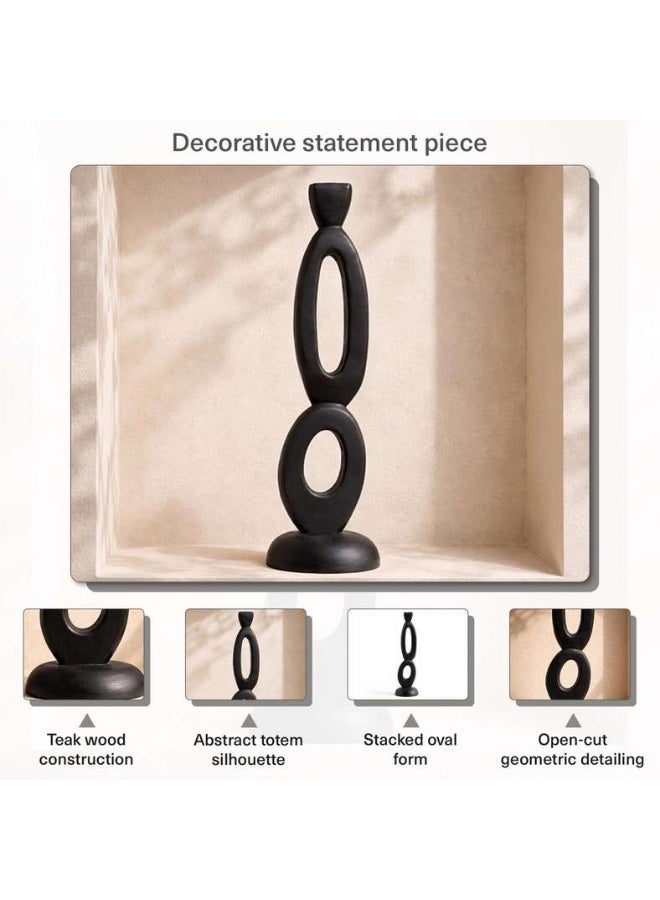 Pan Home Fio Teakwood Abstract Decor Accent 10x10x37cm - Black - 112ATO9901262 - Image 5