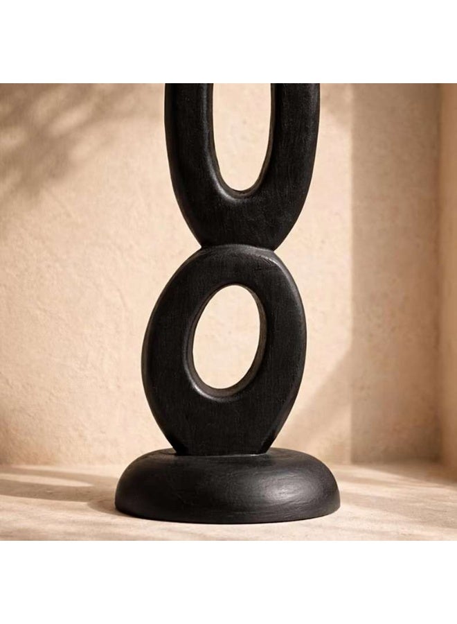 Pan Home Fio Teakwood Abstract Decor Accent 10x10x37cm - Black - 112ATO9901262 - Image 3