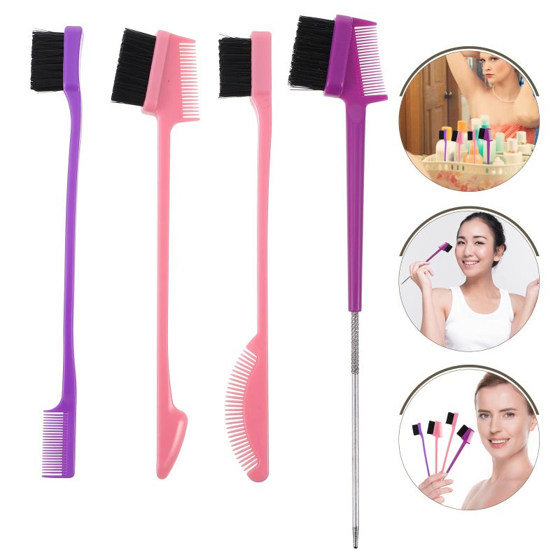 4Pcs Dual Ended Eyebrow Comb And Eyelash Brush Set Random Color For Precise Styling - Image 5
