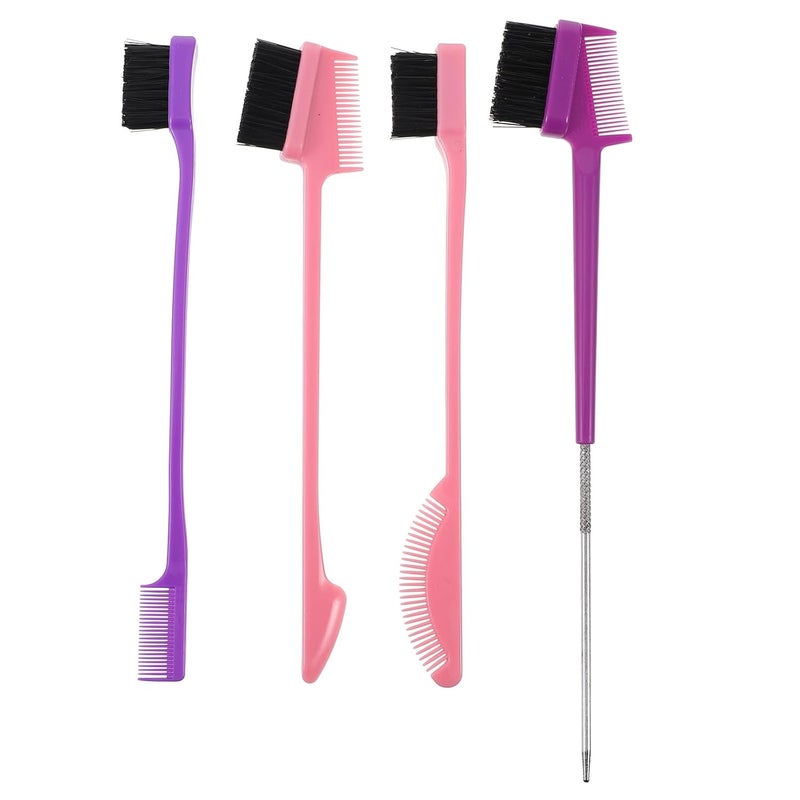 4Pcs Dual Ended Eyebrow Comb And Eyelash Brush Set Random Color For Precise Styling - Image 1