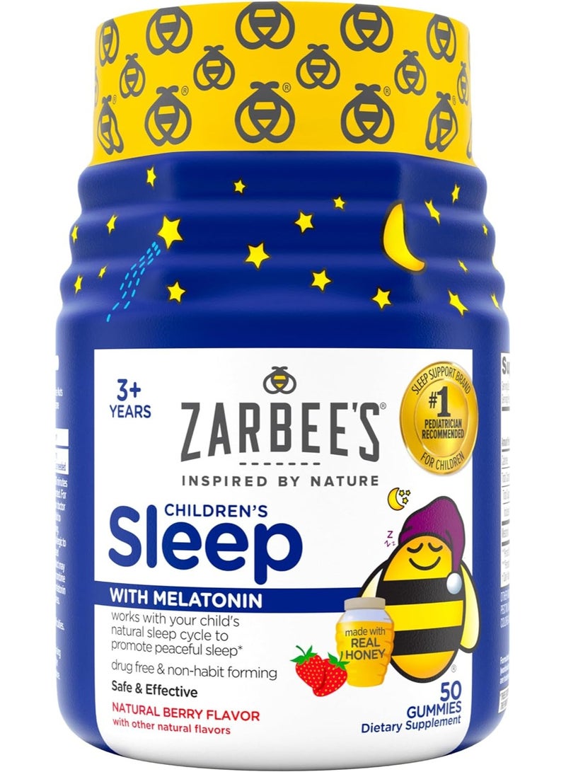 Zarbee's Children's Sleep With Melatonin Dietary Supplement - Natural Berry - 50 Gummies - Image 1