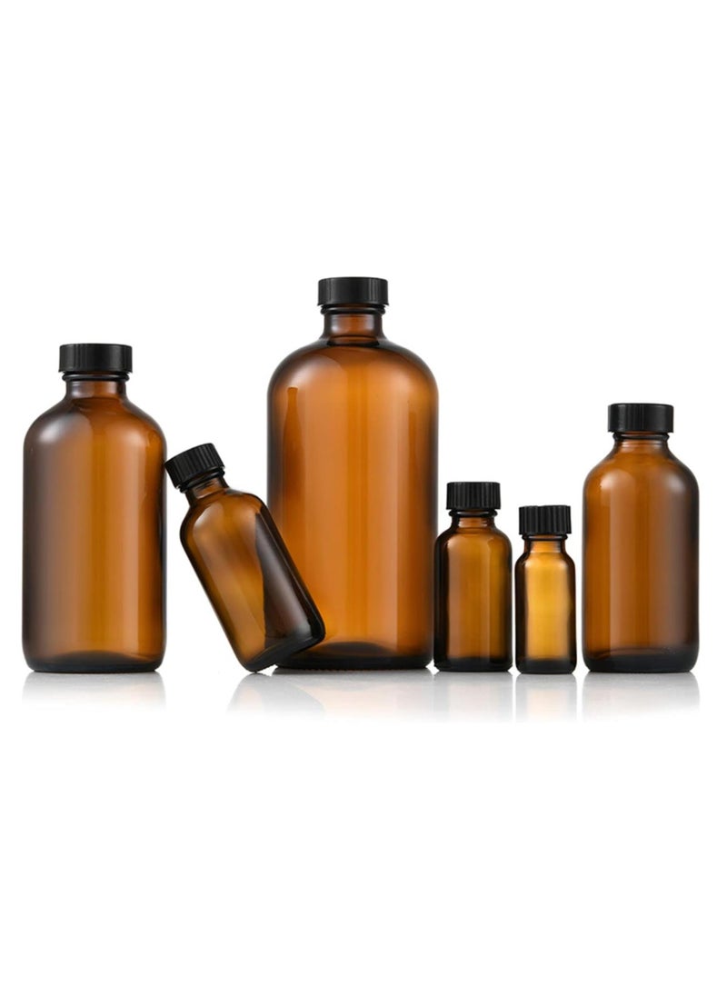 FUFU - 2pcs 16oz Brown Glass Boston Round Bottles with Air Tight Seal Phenolic Poly Cone Caps.Perfect Glass Containers for Secondary Fermentation,Storing condiment - Image 1